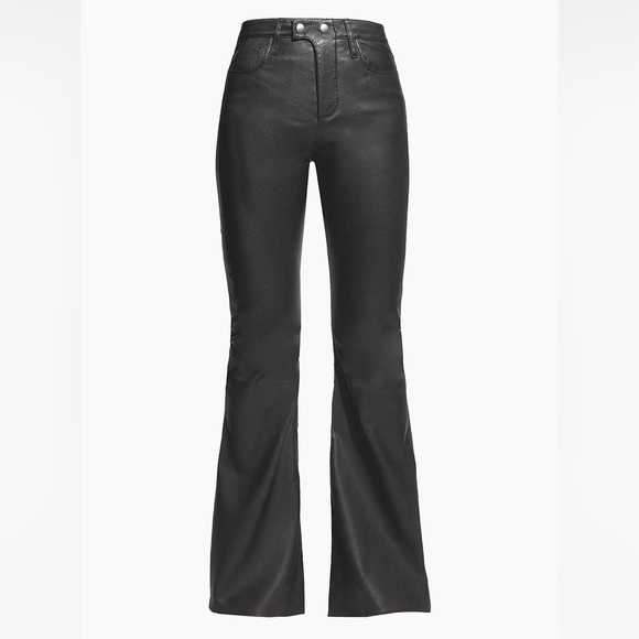 AS by DF Robbie Stretch Leather Flare Pants Size 2 - Picture 2 of 12